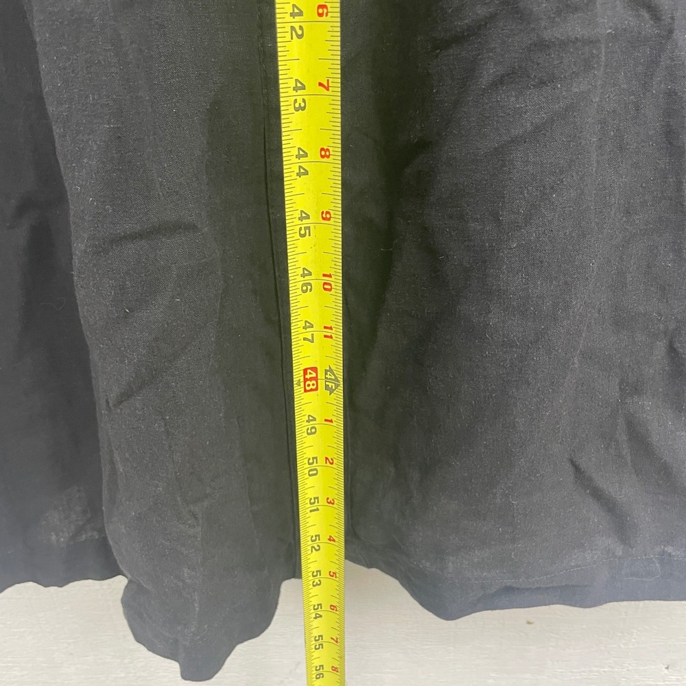 Patagonia Black Button Front Midi Dress Linen Blend Womens XL - Picture 8 of 11